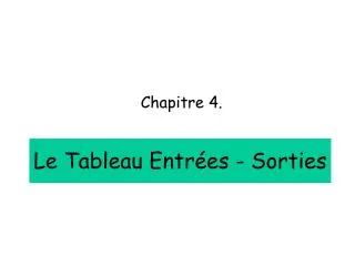 le tableau entr es sorties