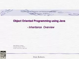 Object Oriented Programming using Java - Inheritance Overview