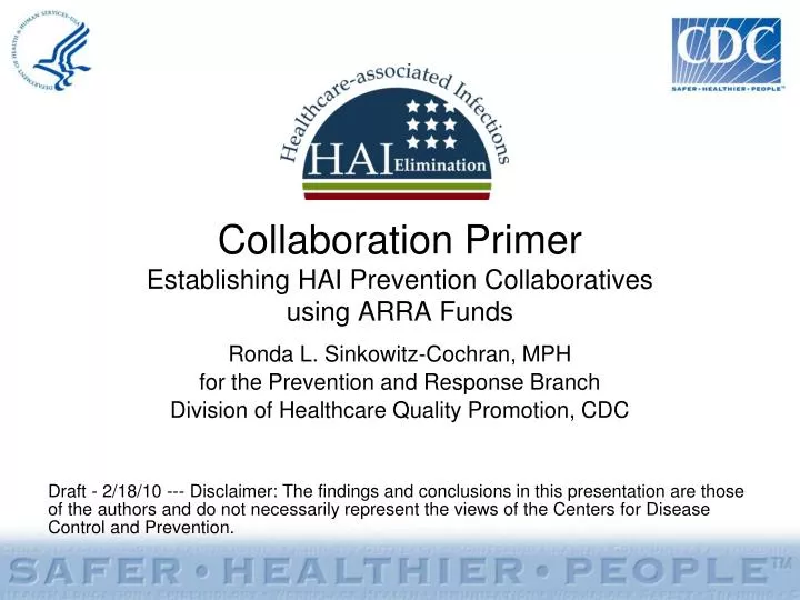 collaboration primer establishing hai prevention collaboratives using arra funds
