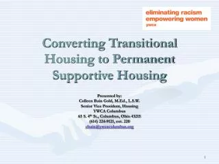 Converting Transitional Housing to Permanent Supportive Housing