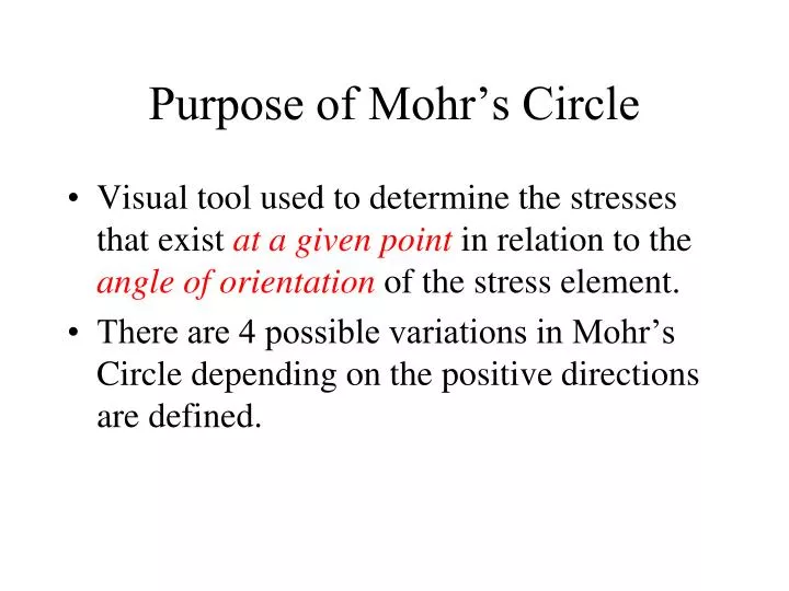 purpose of mohr s circle