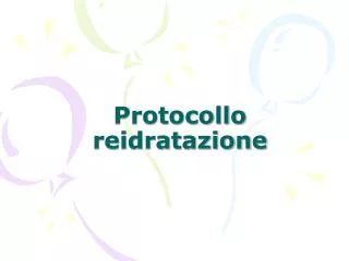 protocollo reidratazione