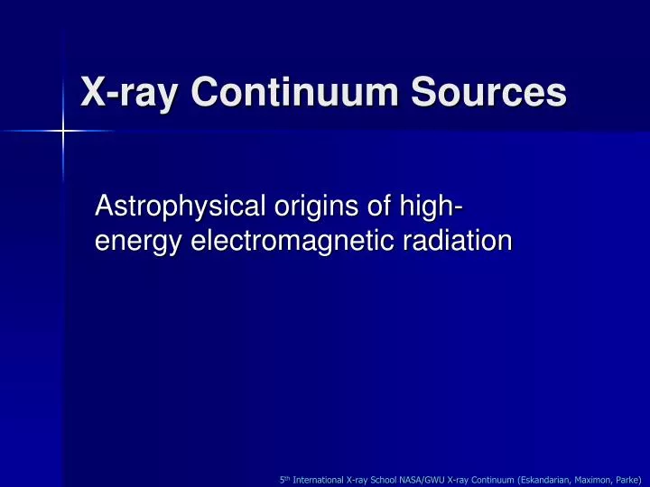 x ray continuum sources