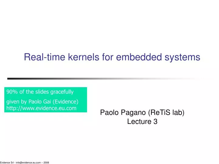 real time kernels for embedded systems