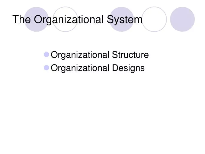 the organizational system