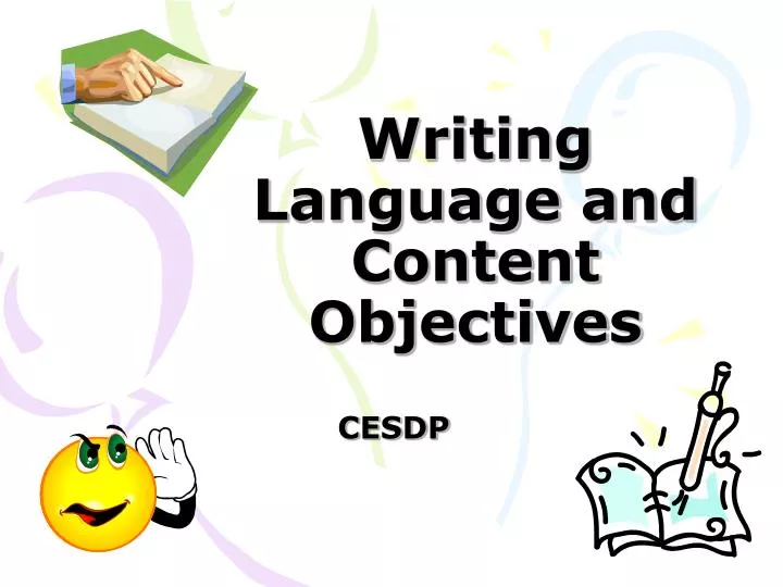 writing language and content objectives
