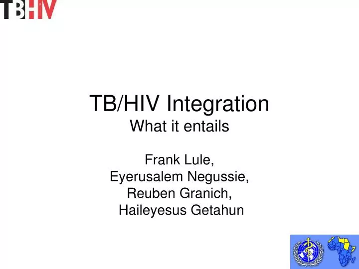 tb hiv integration what it entails