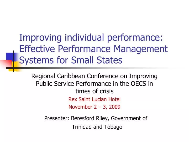 improving individual performance effective performance management systems for small states