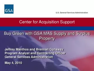 Buy Green with GSA MAS Supply and Surplus Property