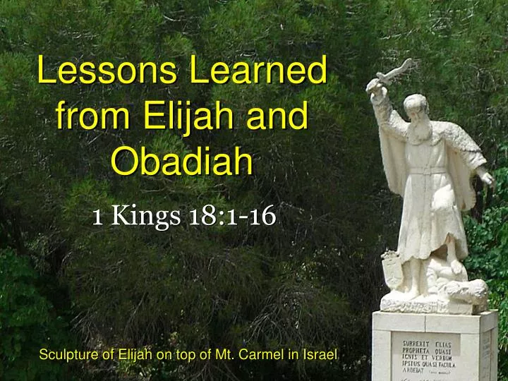 lessons learned from elijah and obadiah