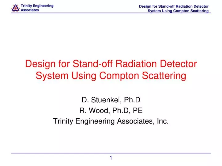 design for stand off radiation detector system using compton scattering