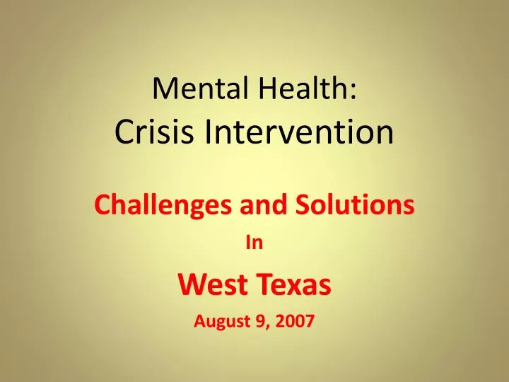 mental health crisis intervention