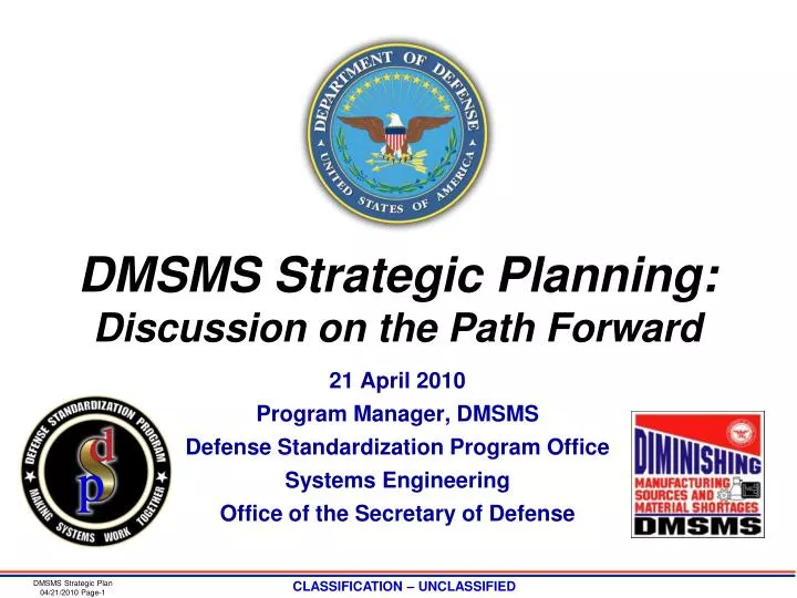 dmsms strategic planning discussion on the path forward