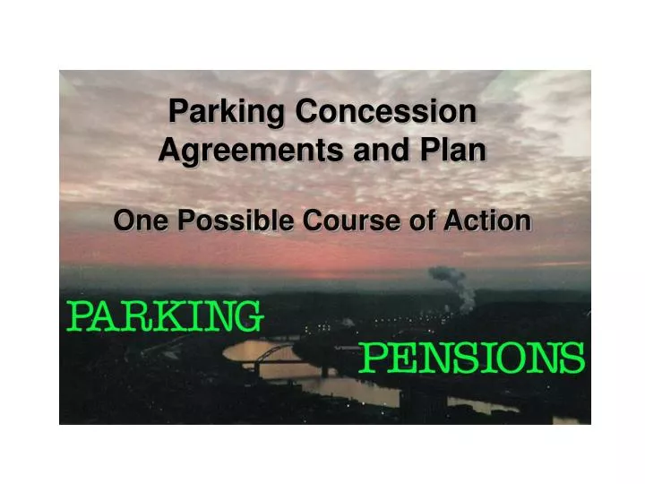 parking concession agreements and plan