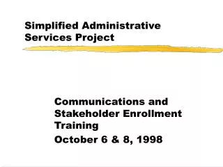 Simplified Administrative Services Project