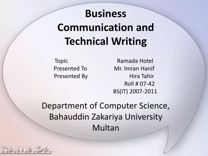 business communication and technical writing