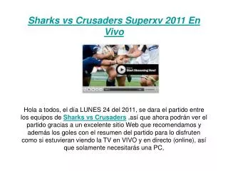 ver el partido superxv sharks vs crusaders en vivo por inter