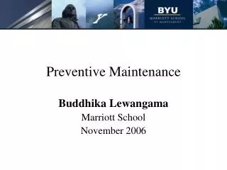 preventive maintenance