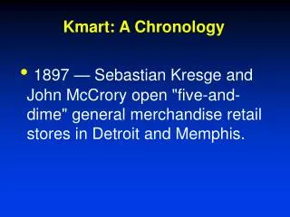 Kmart: A Chronology