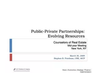 Public-Private Partnerships: Evolving Resources