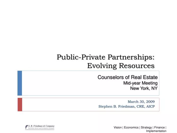 public private partnerships evolving resources