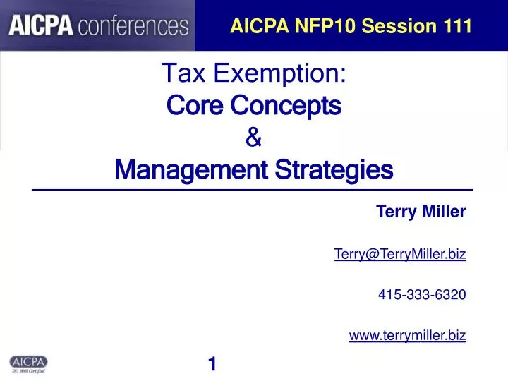 tax exemption core concepts management strategies