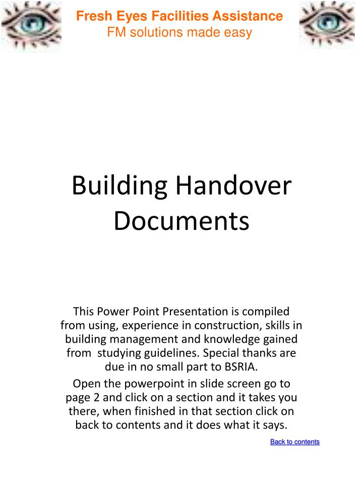 building handover documents