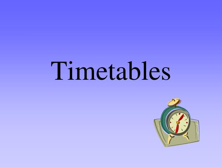 timetables