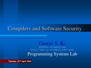 Compilers and Software Security