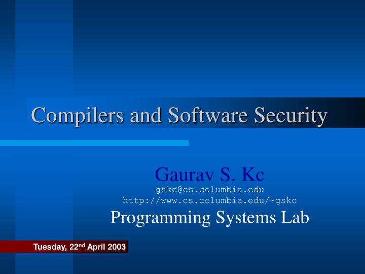 compilers and software security