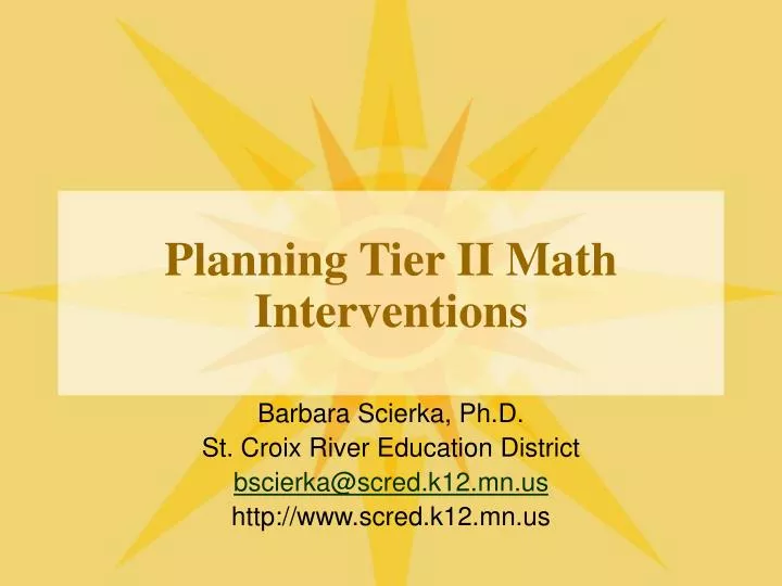 planning tier ii math interventions