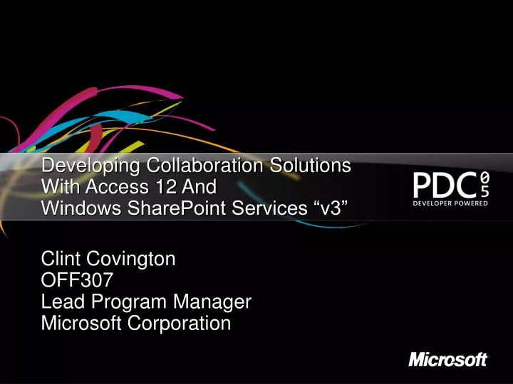 developing collaboration solutions with access 12 and windows sharepoint services v3