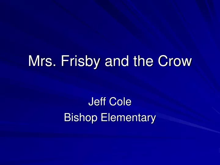 mrs frisby and the crow