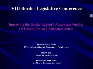 VIII Border Legislative Conference