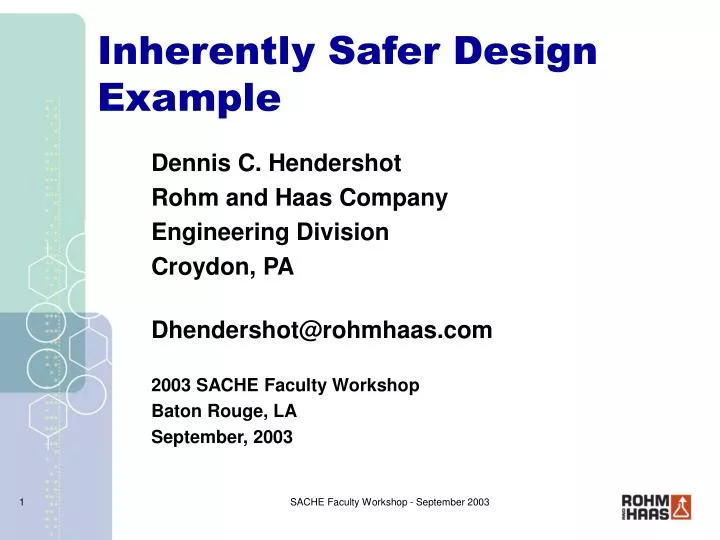 inherently safer design example