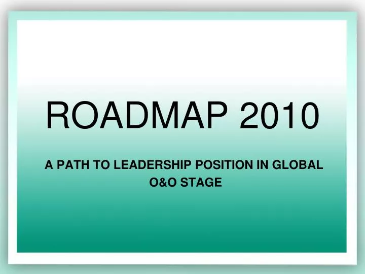 roadmap 2010