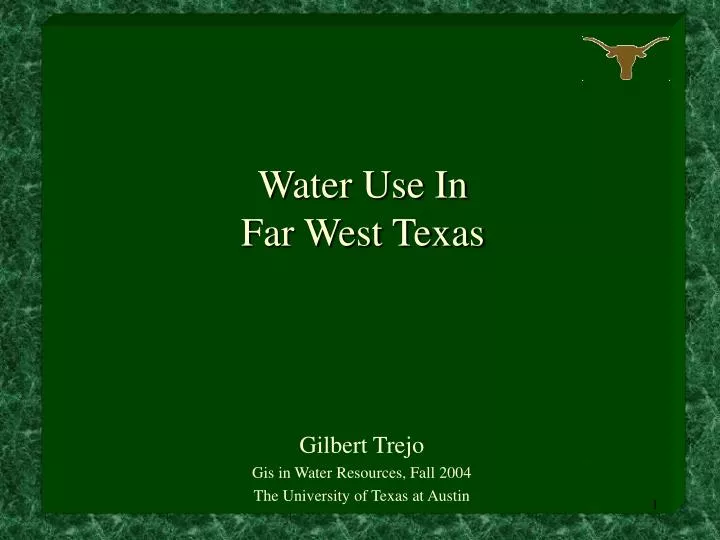 water use in far west texas