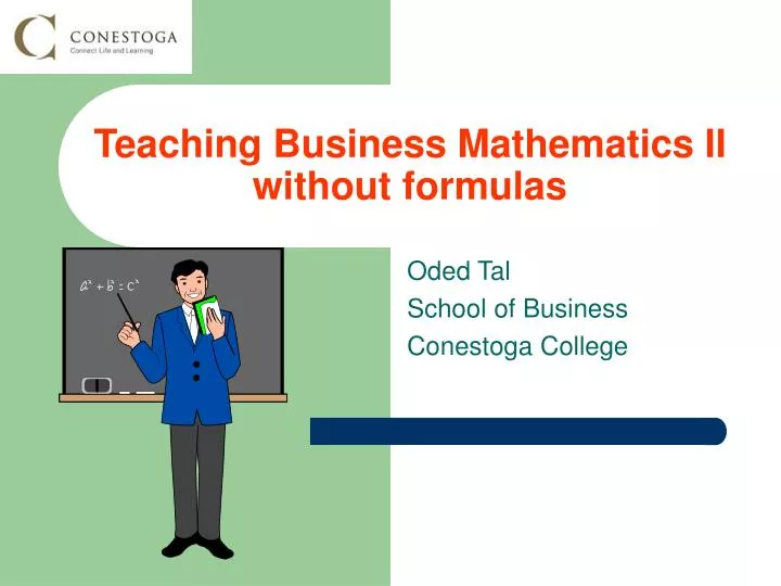 teaching business mathematics ii without formulas