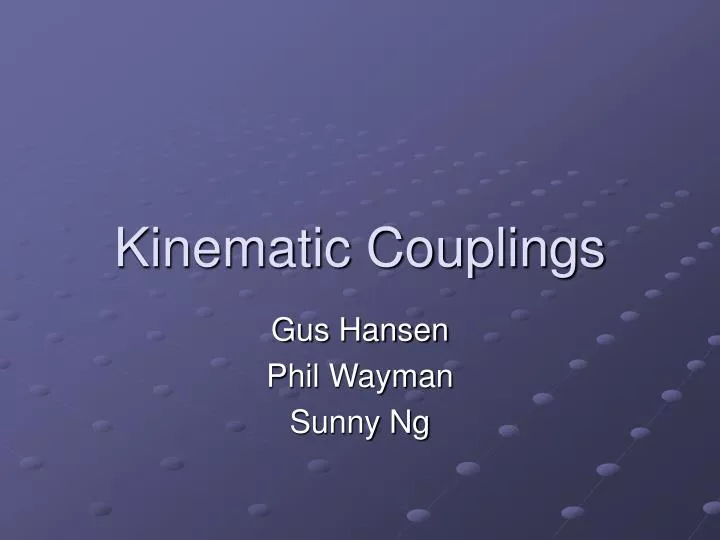 kinematic couplings