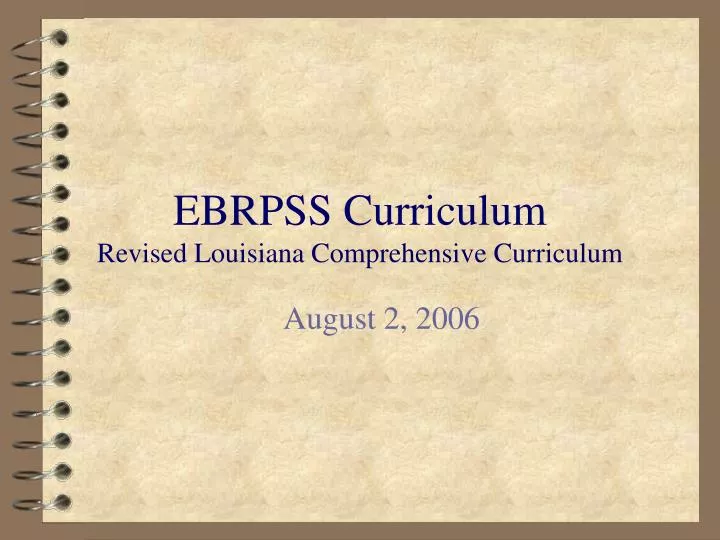 ebrpss curriculum revised louisiana comprehensive curriculum