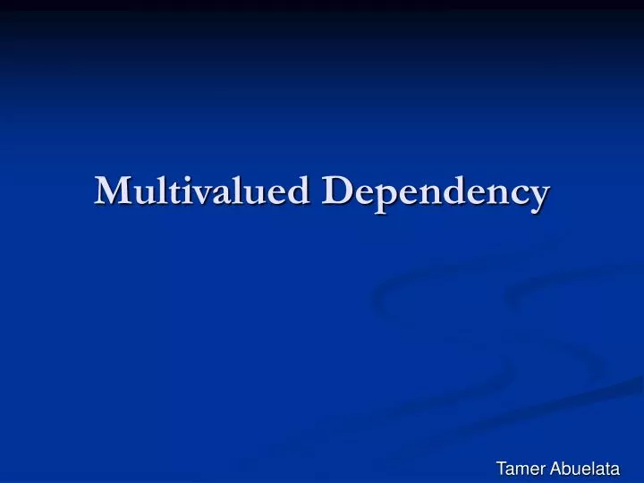 multivalued dependency