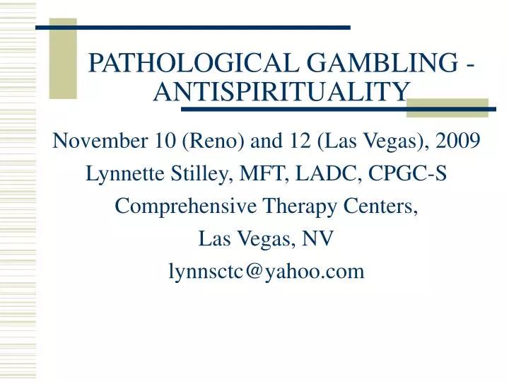 pathological gambling antispirituality
