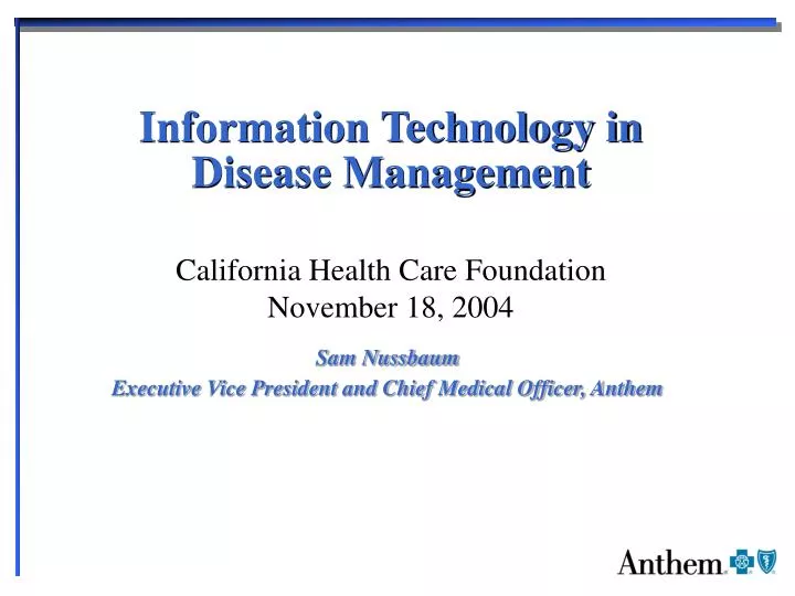 information technology in disease management