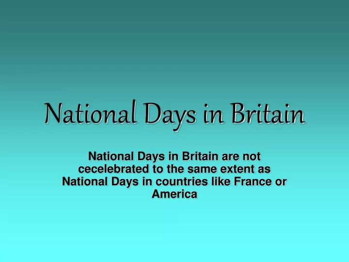 PPT National Days in Britain PowerPoint Presentation, free download