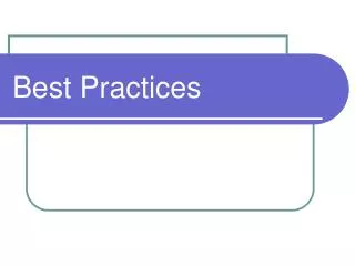 Best Practices