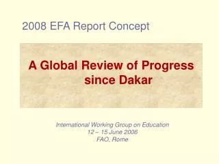 2008 EFA Report Concept
