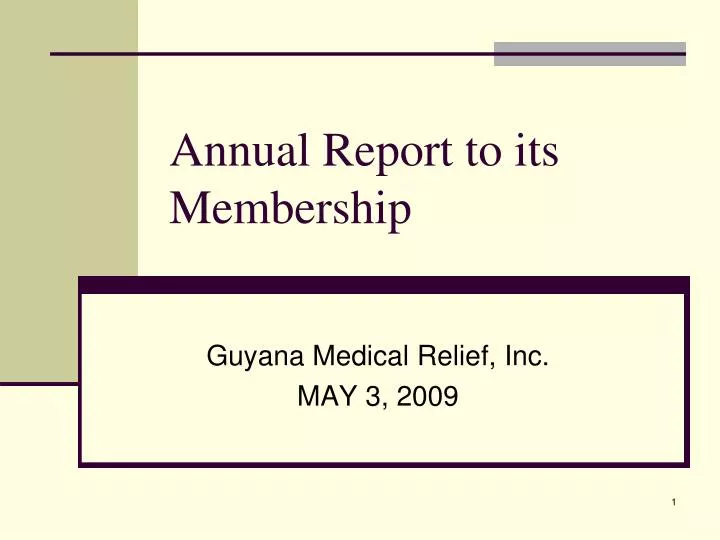annual report to its membership