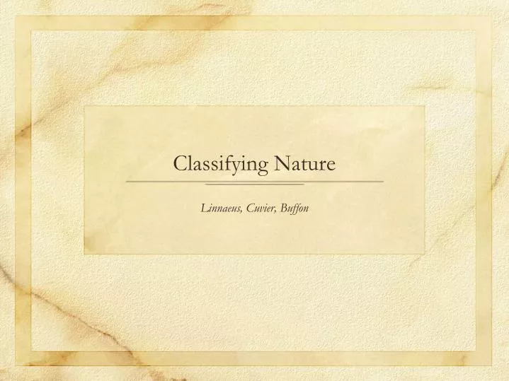 classifying nature