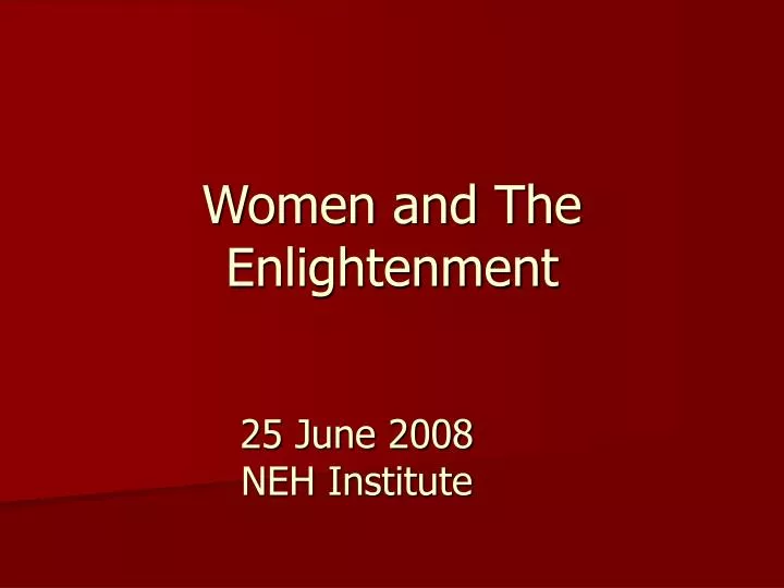 women and the enlightenment