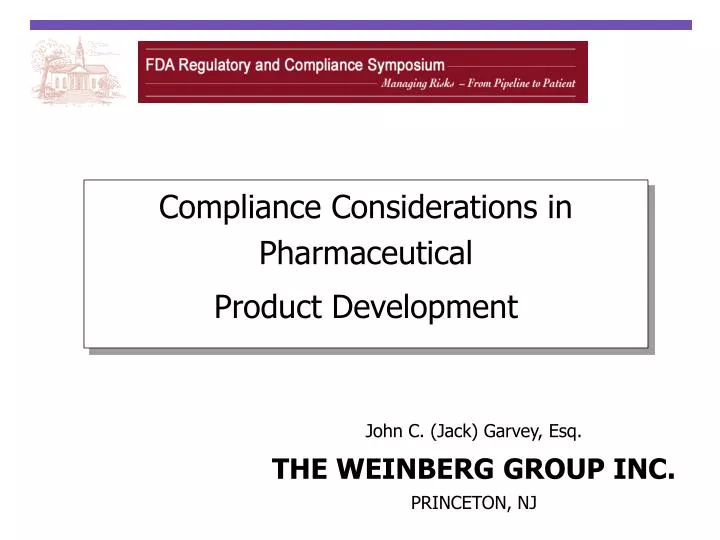 compliance considerations in pharmaceutical product development